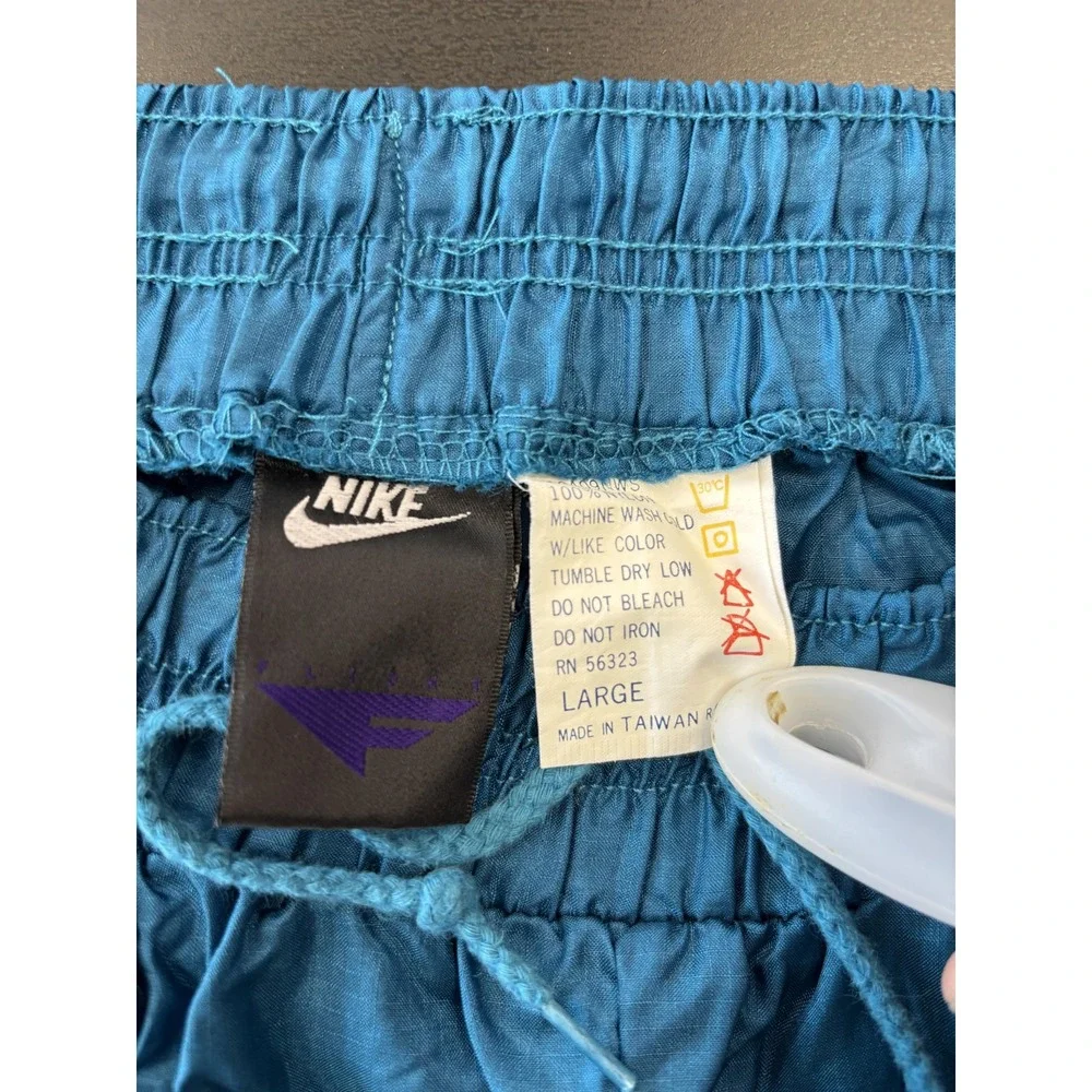 Vintage Nike Pants Mens Large Teal Flight Nylon Track Windbreaker Warm Up 90s